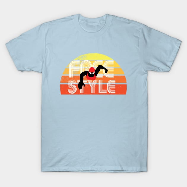 Retro Freestylin Womens Swimming 2 T-Shirt by atomguy